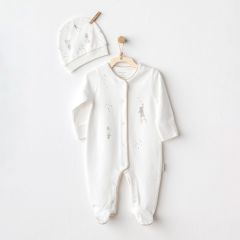 Andywawa AC25063 Happy Everyday Bebek Tulum Takım Ekru