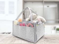BabyJem Keçe Anne Bebek Bakım Çantası 772 Gri Çiçek