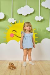 Minycenter Kız Bebek 2'Li Takım 24K008 Mavi