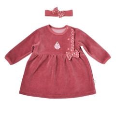 Bibaby Biorganic Little Love Kadife Elbise 76040 Rose Dry