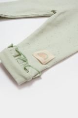 Bibaby Biorganic Tıny Bırds Patiksiz Pantolon 57876 Ekru Yeşil