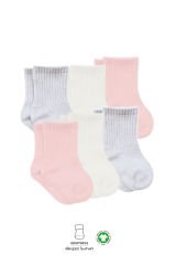 Bistyle Basic 6lı Penye Düz Soket Çorap BS6002 Pembe Ekru