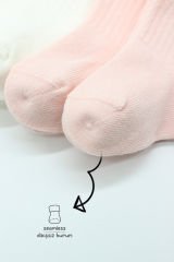 Bistyle Basic 6lı Penye Düz Soket Çorap BS6002 Pembe Ekru