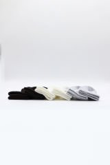 Bistyle Basic 6lı Penye Düz Soket Çorap BS6002 Ekru Gri Siyah