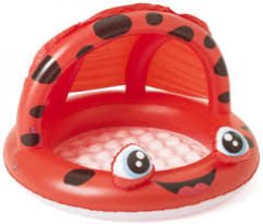BESTWAY Gölgelikli Şişirilebilir Tabanlı Bebek Havuzu 52189 KIRMIZI