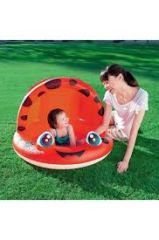 BESTWAY Gölgelikli Şişirilebilir Tabanlı Bebek Havuzu 52189 KIRMIZI