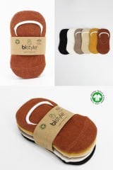 Bistyle 6lı Silikonlu Babet Soket Çorap BS6200 Toprak