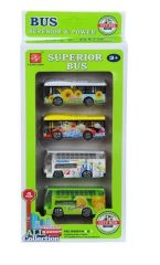 Mini 4'lü Otobüs Seti 7 Cm - 8824A