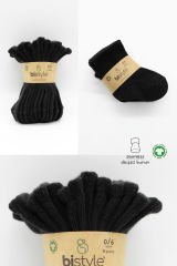 Bistyle 6lı Penye Bebek Çorabı 6018 Siyah