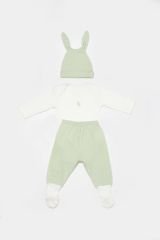 Bibaby Biorganic Bunny 3'Lü Bebek Takım 73326 Yeşil