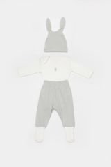 Bibaby Biorganic Bunny 3'Lü Bebek Takım 73326 Gri