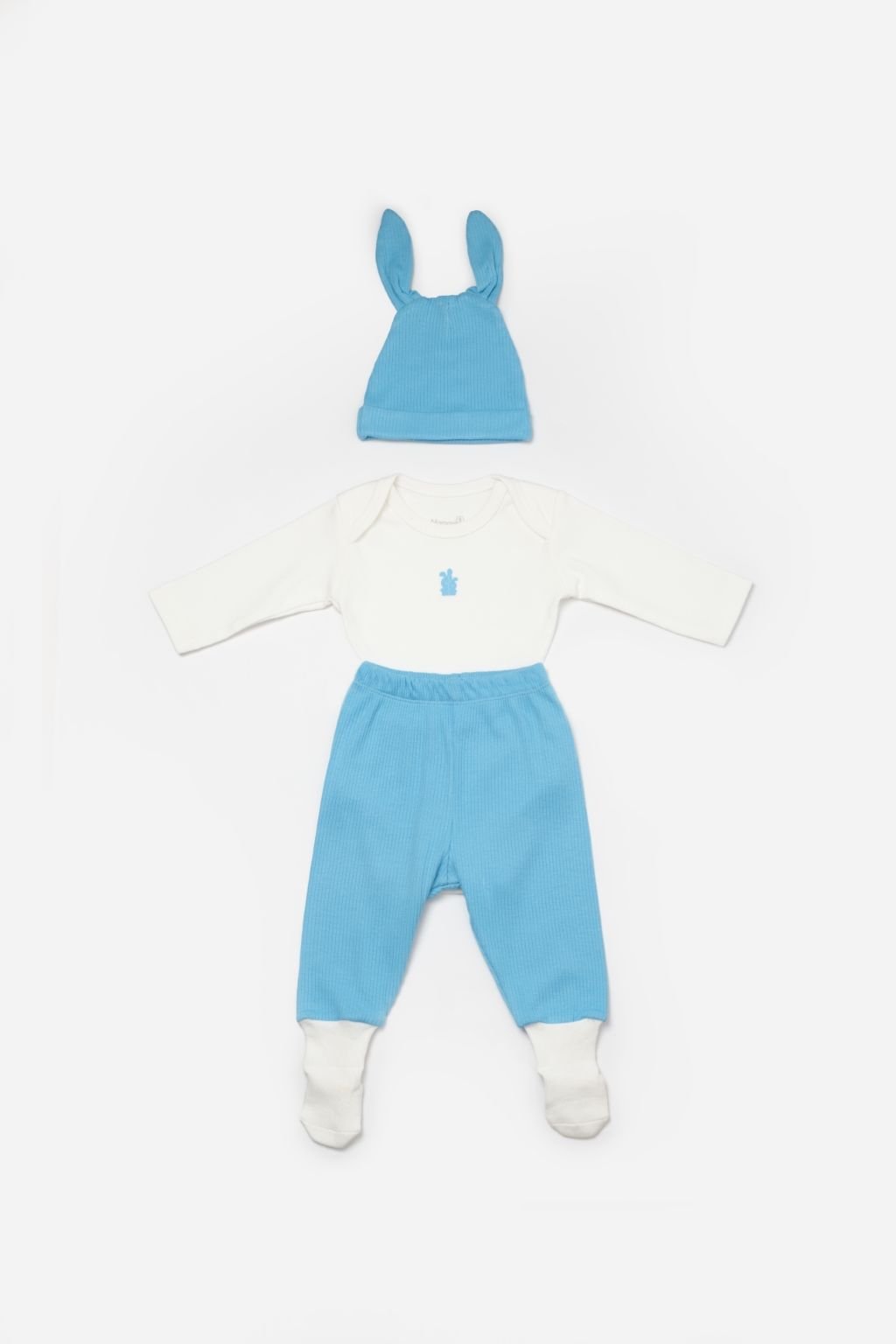 Bibaby Biorganic Bunny 3'Lü Bebek Takım 73326 Mavi