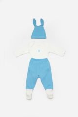 Bibaby Biorganic Bunny 3'Lü Bebek Takım 73326 Mavi