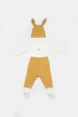 Bibaby Biorganic Bunny 3'Lü Bebek Takım 73326 Hardal