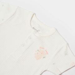 Bibaby Biorganic Koala Jungle Kısa Kol Bebek Body 56972 Pembe