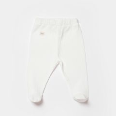 Bibaby Biorganic Waffle Smile Patikli Pantolon 57899 Ekru