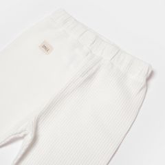 Bibaby Biorganic Waffle Smile Patikli Pantolon 57899 Ekru