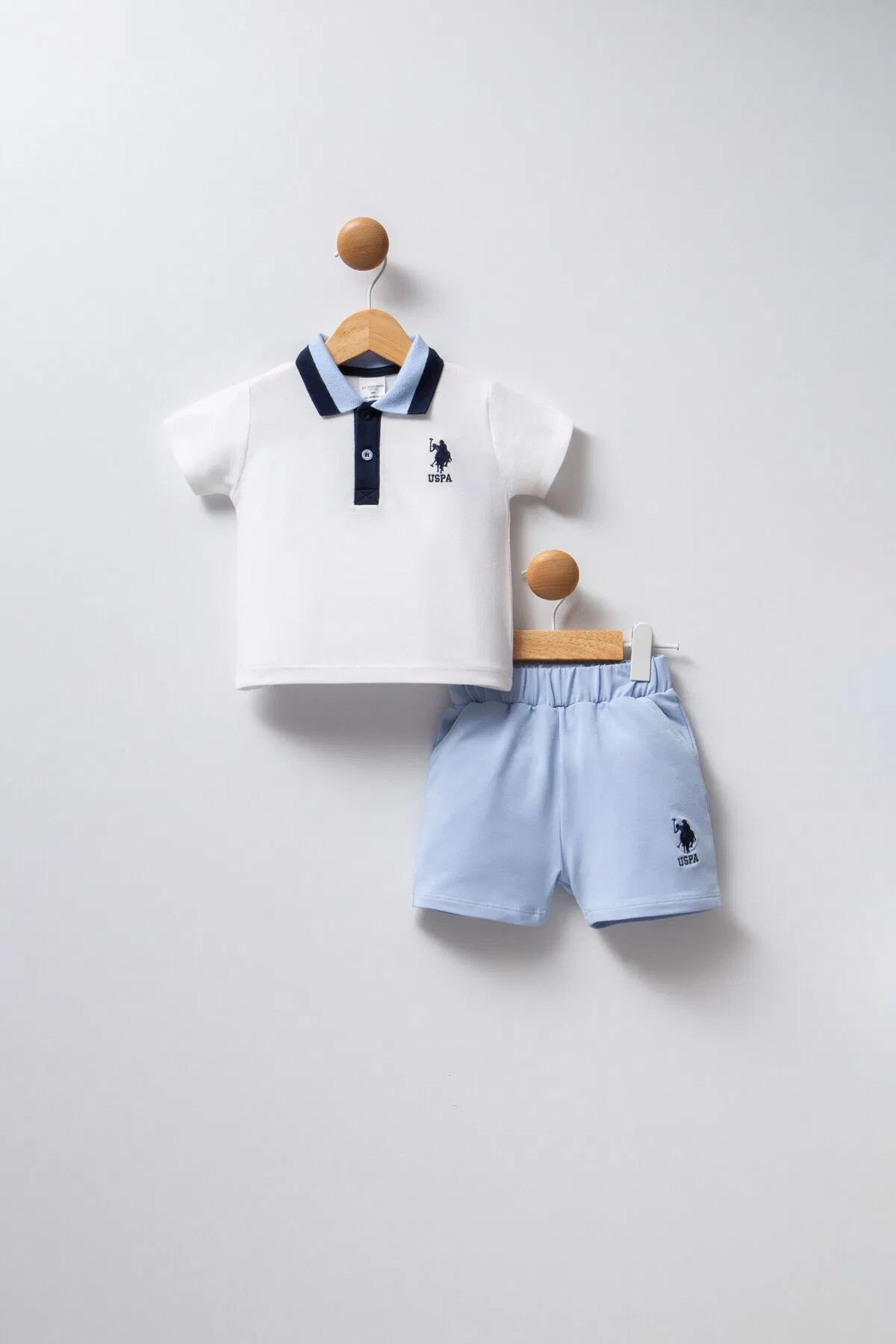 U.S Polo Bebek 2'Li Takım USB2339 Beyaz-Mavi