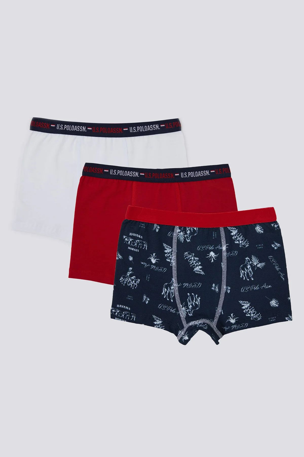U.S Polo Erkek Çocuk Boxer 3'Lü Takım 1372 NAVY