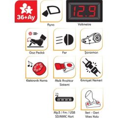 Pilsan Ranger Uzaktan Kumandalı Akülü Araba 12 Volt 05-107 Kırmızı