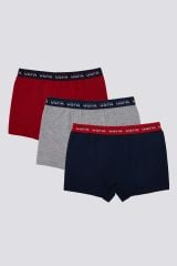 U.S Polo Erkek Çocuk Boxer 3'Lü Takım 1376 Kırmızı