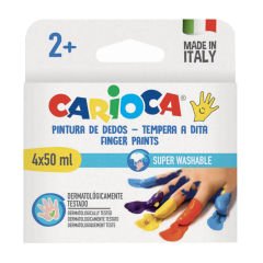 Carioca Bebek Parmak Boyası 4 Renk Süper Yıkanabilir 4x50 ML