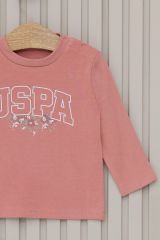 U.S.Polo Kız Bebek Uzun Kol 2'Li Takım USB2130 Retro Pembe