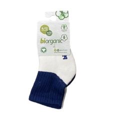 Bibaby Biorganic Colours 2'Li Havlu Kaymaz Çorap 68480 Ekru Lacivert
