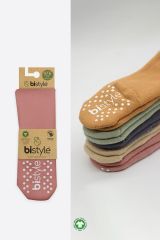 Bistyle Tekli Kaymaz Mix Havlu Külotlu Çorap BS50501M Pudra