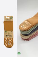 Bistyle Tekli Kaymaz Mix Havlu Külotlu Çorap BS50501M Hardal