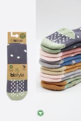 Bistyle Tekli Puan Kaymaz Havlu Külotlu Çorap BS50502 Antrasit