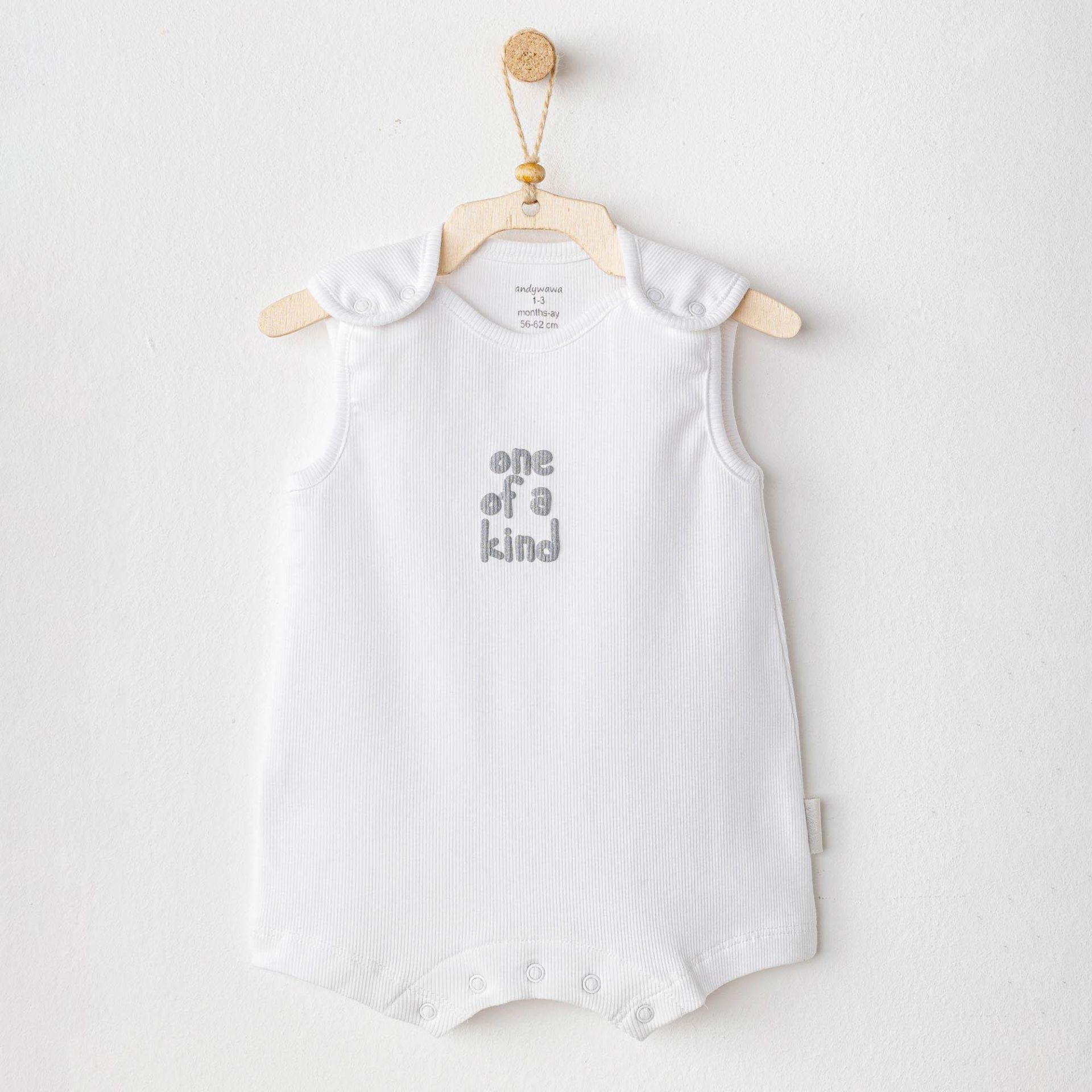 Andywawa AC25895 Romper Basic Bebek Tulum White
