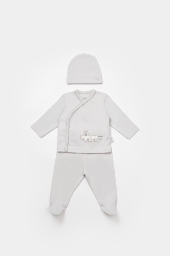 Bibaby Bimini Canvas Trains Boy 3'Lü Set 73349 Grey