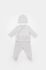 Bibaby Bimini Canvas Trains Boy 3'Lü Set 73349 Grey