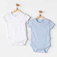 Andywawa AC25554 Sleeve Jacquard 2'Li Basic Body Blue White
