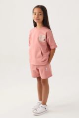 U.S Polo Kız Garson Şort Takım 1808-G Retro Pembe