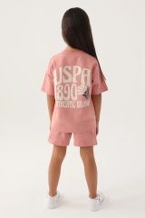 U.S Polo Kız Garson Şort Takım 1808-G Retro Pembe