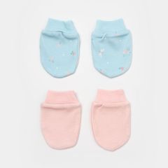 Bibaby Biorganic Always Happy 2'Li Bebek Eldiven 72230 Gül Kurusu Mint