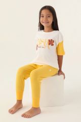 U.S. Polo Kız Çocuk Pijama Takım 1809 Krem