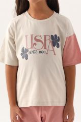 U.S. Polo Kız Çocuk Pijama Takım 1809 Bej