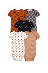 Carter's Layette Kız Bebek 5'Li Kısa Kol Body 1Q124810 Karışık Renkli