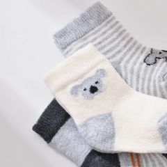 Bibaby Biorganic Koala Erkek 3'Lü Çorap 68449 Gri