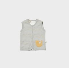 Bibaby Biorganic Penguin Club Yelek 61511 Ekru Gri