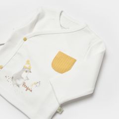 Bibaby Biorganic Penguin Club 3'Lü Bebek Set 73336 Ekru Gri