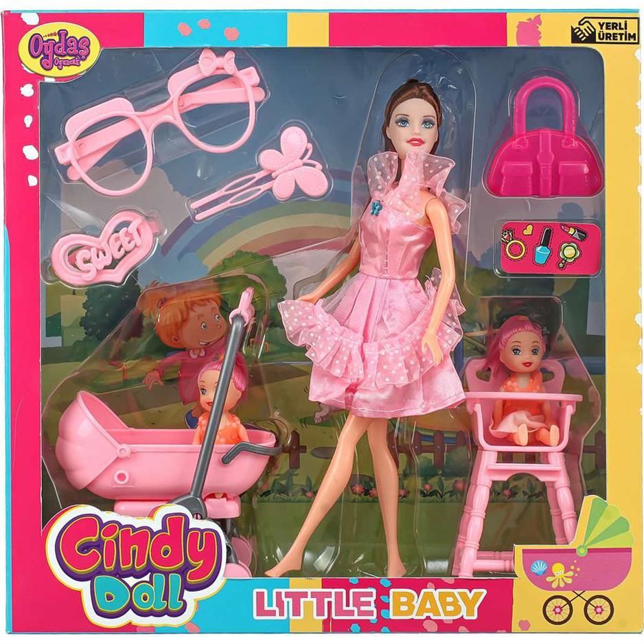 Anlily Pusetli Mama Sandalyeli Bebek Seti Cindy Doll Little Baby - 02456