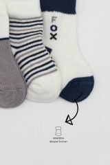 Bistyle 3'Lü Penye Soket Çorap BS10109 Gri