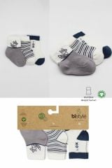 Bistyle 3'Lü Penye Soket Çorap BS10109 Gri