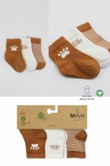 Bistyle 3'Lü Penye Soket Çorap BS10110 Hardal