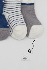 Bistyle 3'Lü Penye Erkek Soket Çorap BS10111 İndigo