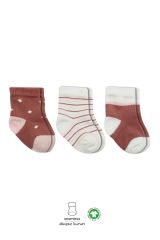 Bistyle 3'Lü Penye Kız Soket Çorap BS10112 Pudra